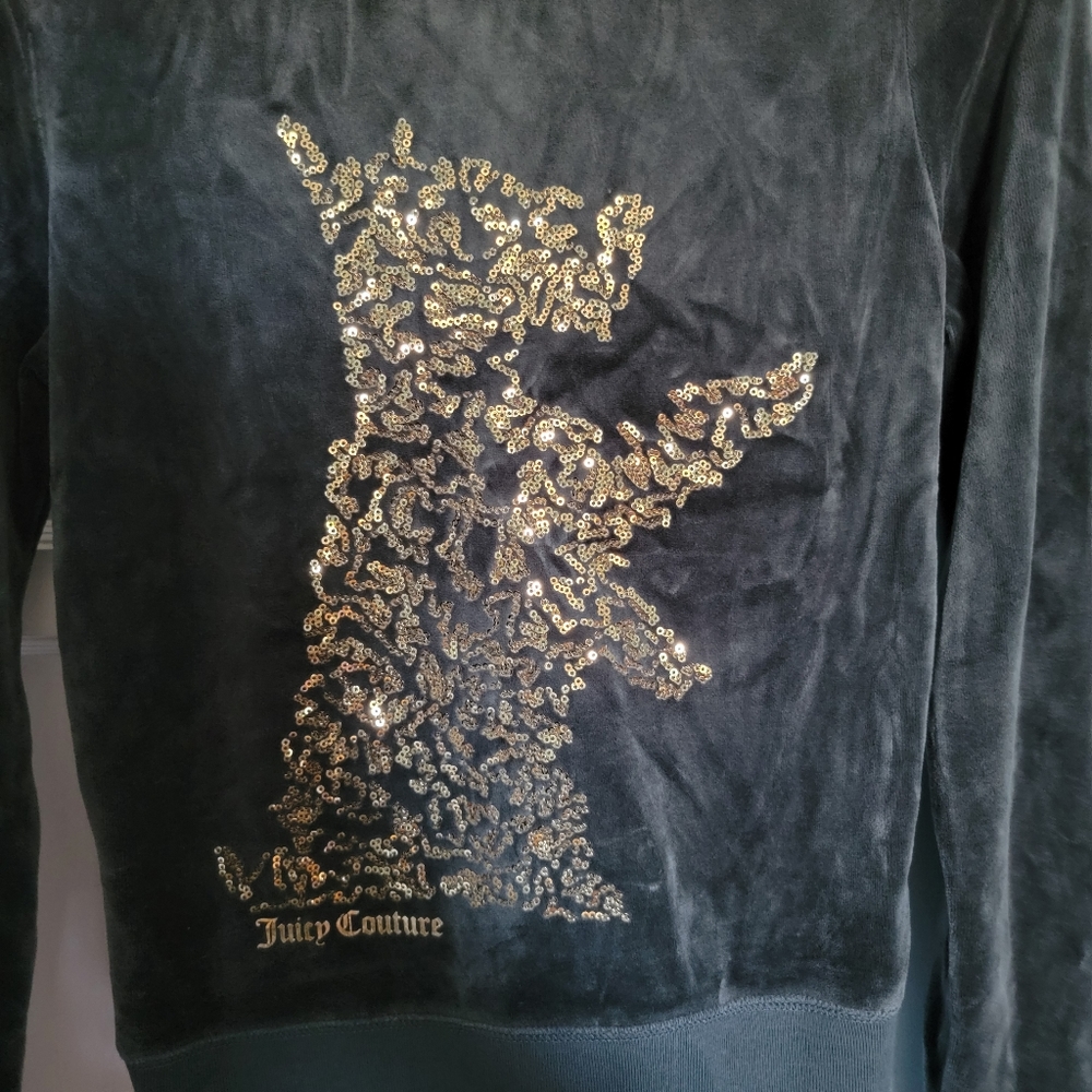 Medium Juicy Couture Velour Terrier Sequin Track Jacket